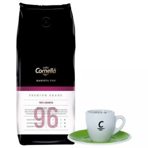 ZESTAW - Kawa ziarnista Cornella Barista PRO Premium Grade 96 1kg + Filiżanka do espresso Cornella Ecologic Coffee - opinie w konesso.pl