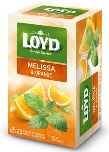 Herbatka ziołowo-owocowa Loyd Melissa & Orange - melisa i pomarańcza 20x2g - opinie w konesso.pl