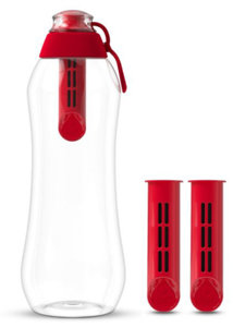 Butelka filtrująca wodę Dafi 0,7 L + 2 filtry - Czerwony - opinie w konesso.pl