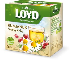Herbata ziołowo-owocowa Loyd Rumianek z dziką różą 20x2g - opinie w konesso.pl